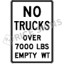 No Trucks Over Lbs Empty Weight Signs