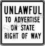 Unlawful To Advertise On State Right Of Way Signs