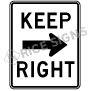 Keep Right Horizontal Arrow Signs