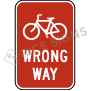 Bicycle Wrong Way Signs