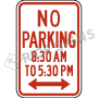 No Parking Time Range Signs