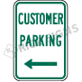 Customer Parking With Arrow Signs