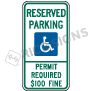 Montana Reserved Parking Permit Required Signs