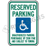 Tennessee Reserved Parking Signs