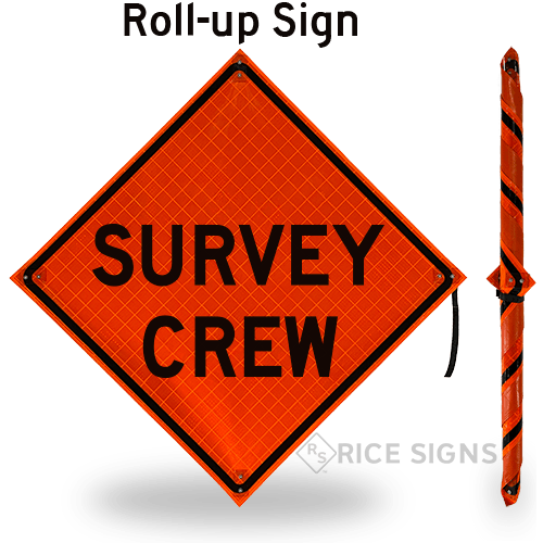 Survey Crew Roll-Up Signs