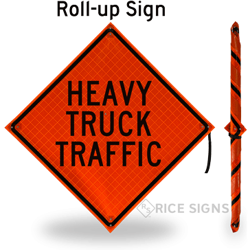 Heavy Truck Traffic Roll-Up Signs