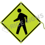 Pedestrian Crossing (symbol) Roll-Up Signs