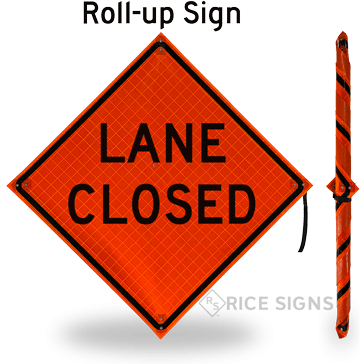 Lane Closed Roll-Up Signs