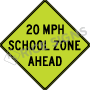 School Speed Zone Ahead Signs