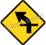 Left Curve With Side Road Style A Signs