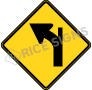 Left Curve With Side Road Style B Signs