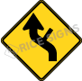 Left Reverse Curve With Side Road Style D Signs