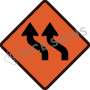 Two Lane Reverse Curve Left Signs