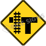 T Intersection With Railroad Tracks Left Signs