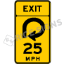 Exit Advisory Speed With Reverse Curve Signs