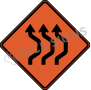 Double Reverse Curve Right Three Lanes Signs