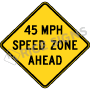 Speed Zone Ahead With Speed Limit Signs