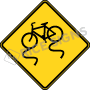 Bicycle Slippery When Wet Signs