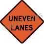 Uneven Lanes Signs
