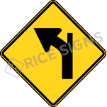 Left Curve With Side Road Style B Sign