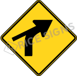 Right Curve With Side Road Style C Sign
