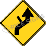 Right Reverse Curve With Side Road Style D Sign