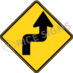 Reverse Turn Right Sign