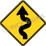 Winding Road Left Sign