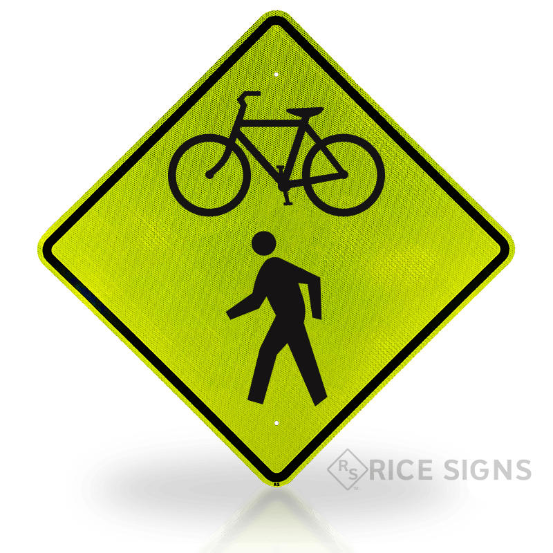 Bicycle Pedestrian Trail Crossing Sign