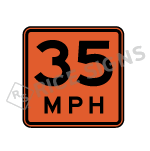 Advisory speed placard for work zone signs