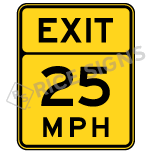 Exit Advisory Speed Sign