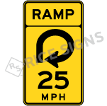 Ramp Advisory Speed With Reverse Curve Sign