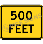 500 Feet Sign