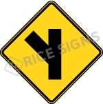 Side Road Left Angle Sign