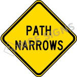 Path Narrows Sign
