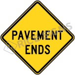 Pavement Ends Sign